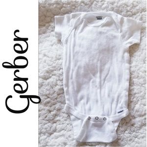 Gerber, White, 12mos, 100% Cotton Onesie